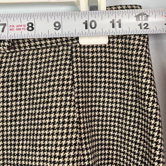 Vintage houndstooth pleated lined midi skirt size 6 made in Costa Rica - Picture 6 of 7